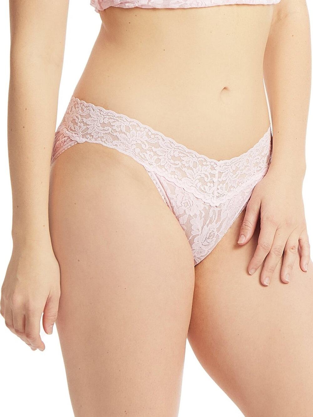 NWT Hanky Panky Bliss Pink Size S Signature Lace V-Kini 482374